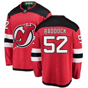 Youth Brandon Baddock New Jersey Devils Breakaway Home Jersey - Red