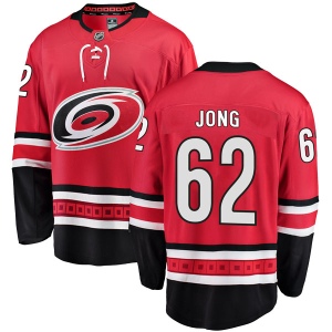 Youth Brendan De Jong Carolina Hurricanes Breakaway Home Jersey - Red