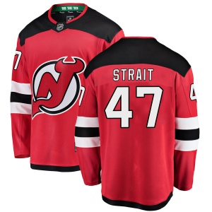 Youth Brian Strait New Jersey Devils Breakaway Home Jersey - Red