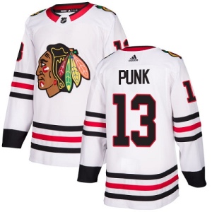 Youth CM Punk Chicago Blackhawks Authentic Away Jersey - White