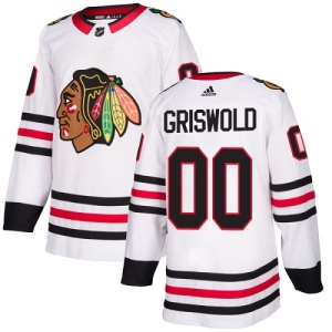 Youth Clark Griswold Chicago Blackhawks Authentic Away Jersey - White