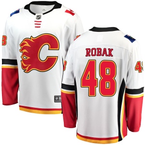 Youth Colby Robak Calgary Flames Breakaway Away Jersey - White