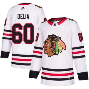 Youth Collin Delia Chicago Blackhawks Authentic Away Jersey - White