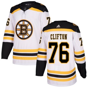 Youth Connor Clifton Boston Bruins Authentic Away Jersey - White