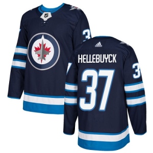 Youth Connor Hellebuyck Winnipeg Jets Authentic Home Jersey - Navy Blue