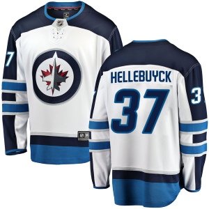 Youth Connor Hellebuyck Winnipeg Jets Breakaway Away Jersey - White