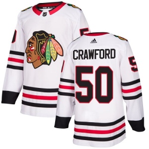 Youth Corey Crawford Chicago Blackhawks Authentic Away Jersey - White