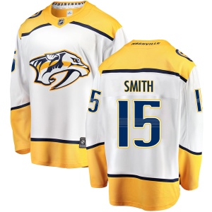 Youth Craig Smith Nashville Predators Breakaway Away Jersey - White