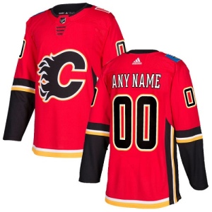 Youth Custom Calgary Flames Authentic Home Jersey - Red