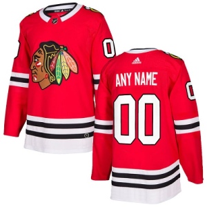 Youth Custom Chicago Blackhawks Authentic Home Jersey - Red