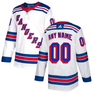 Youth Custom New York Rangers Authentic Away Jersey - White