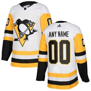 Youth Custom Pittsburgh Penguins Authentic Away Jersey - White