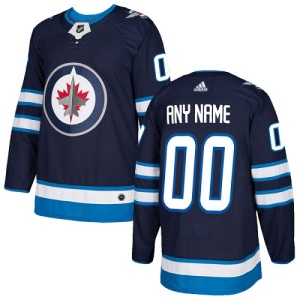 Youth Custom Winnipeg Jets Authentic Home Jersey - Navy Blue