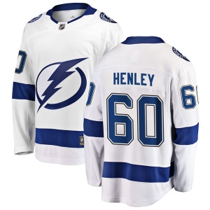 Youth David Henley Tampa Bay Lightning Breakaway Away Jersey - White