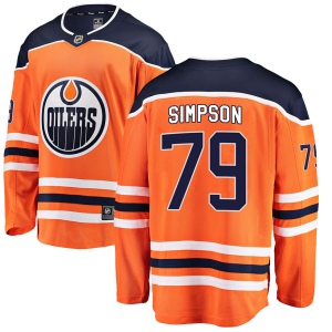 Youth Dillon Simpson Edmonton Oilers Authentic r Home Breakaway Jersey - Orange