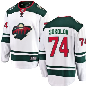 Youth Dmitry Sokolov Minnesota Wild Breakaway Away Jersey - White