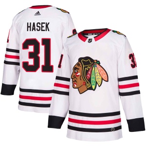 Youth Dominik Hasek Chicago Blackhawks Authentic Away Jersey - White