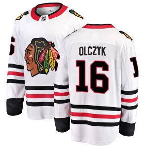 Youth Ed Olczyk Chicago Blackhawks Breakaway Away Jersey - White