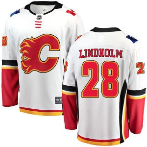 Youth Elias Lindholm Calgary Flames Breakaway Away Jersey - White