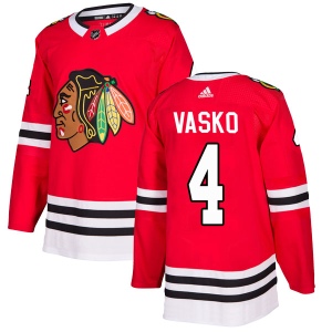 Youth Elmer Vasko Chicago Blackhawks Authentic Home Jersey - Red