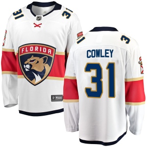 Youth Evan Cowley Florida Panthers Breakaway Away Jersey - White