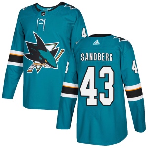 Youth Filip Sandberg San Jose Sharks Authentic Home Jersey - Teal