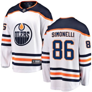 Youth Frankie Simonelli Edmonton Oilers Authentic Away Breakaway Jersey - White