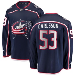 Youth Gabriel Carlsson Columbus Blue Jackets Breakaway Home Jersey - Navy