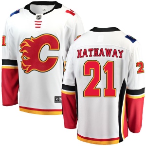 Youth Garnet Hathaway Calgary Flames Breakaway Away Jersey - White