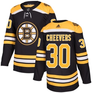 Youth Gerry Cheevers Boston Bruins Authentic Home Jersey - Black