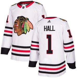 Youth Glenn Hall Chicago Blackhawks Authentic Away Jersey - White