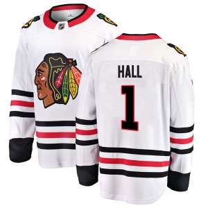 Youth Glenn Hall Chicago Blackhawks Breakaway Away Jersey - White