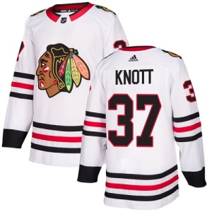 Youth Graham Knott Chicago Blackhawks Authentic Away Jersey - White