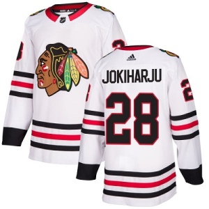 Youth Henri Jokiharju Chicago Blackhawks Authentic Away Jersey - White