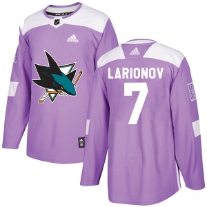 Youth Igor Larionov San Jose Sharks Authentic Hockey Fights Cancer Jersey - Purple