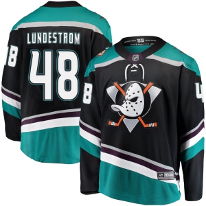 Youth Isac Lundestrom Anaheim Ducks Breakaway Alternate Jersey - Black