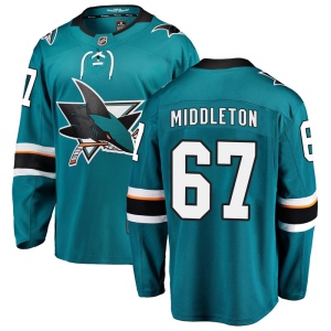 Youth Jacob Middleton San Jose Sharks Breakaway Home Jersey - Teal