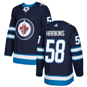 Youth Jansen Harkins Winnipeg Jets Authentic Home Jersey - Navy Blue