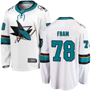 Youth Jason Fram San Jose Sharks Breakaway Away Jersey - White