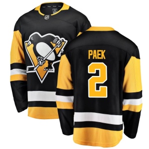 Youth Jim Paek Pittsburgh Penguins Breakaway Home Jersey - Black