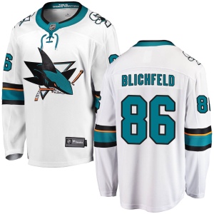 Youth Joachim Blichfeld San Jose Sharks Breakaway Away Jersey - White