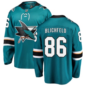 Youth Joachim Blichfeld San Jose Sharks Breakaway Home Jersey - Teal