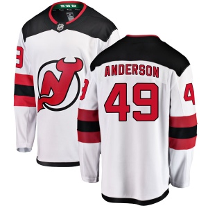 Youth Joey Anderson New Jersey Devils Breakaway Away Jersey - White