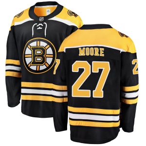 Youth John Moore Boston Bruins Breakaway Home Jersey - Black