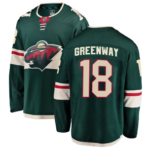 Youth Jordan Greenway Minnesota Wild Breakaway Home Jersey - Green