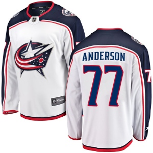 Youth Josh Anderson Columbus Blue Jackets Breakaway Away Jersey - White