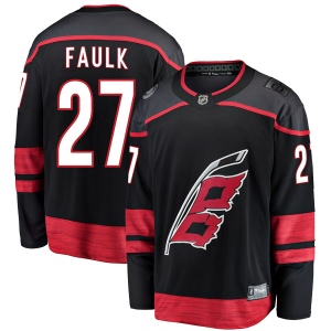 Youth Justin Faulk Carolina Hurricanes Breakaway Alternate Jersey - Black