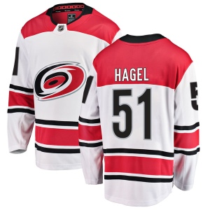 Youth Kyle Hagel Carolina Hurricanes Breakaway Away Jersey - White