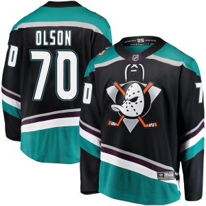 Youth Kyle Olson Anaheim Ducks Breakaway Alternate Jersey - Black