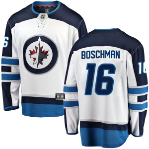 Youth Laurie Boschman Winnipeg Jets Breakaway Away Jersey - White